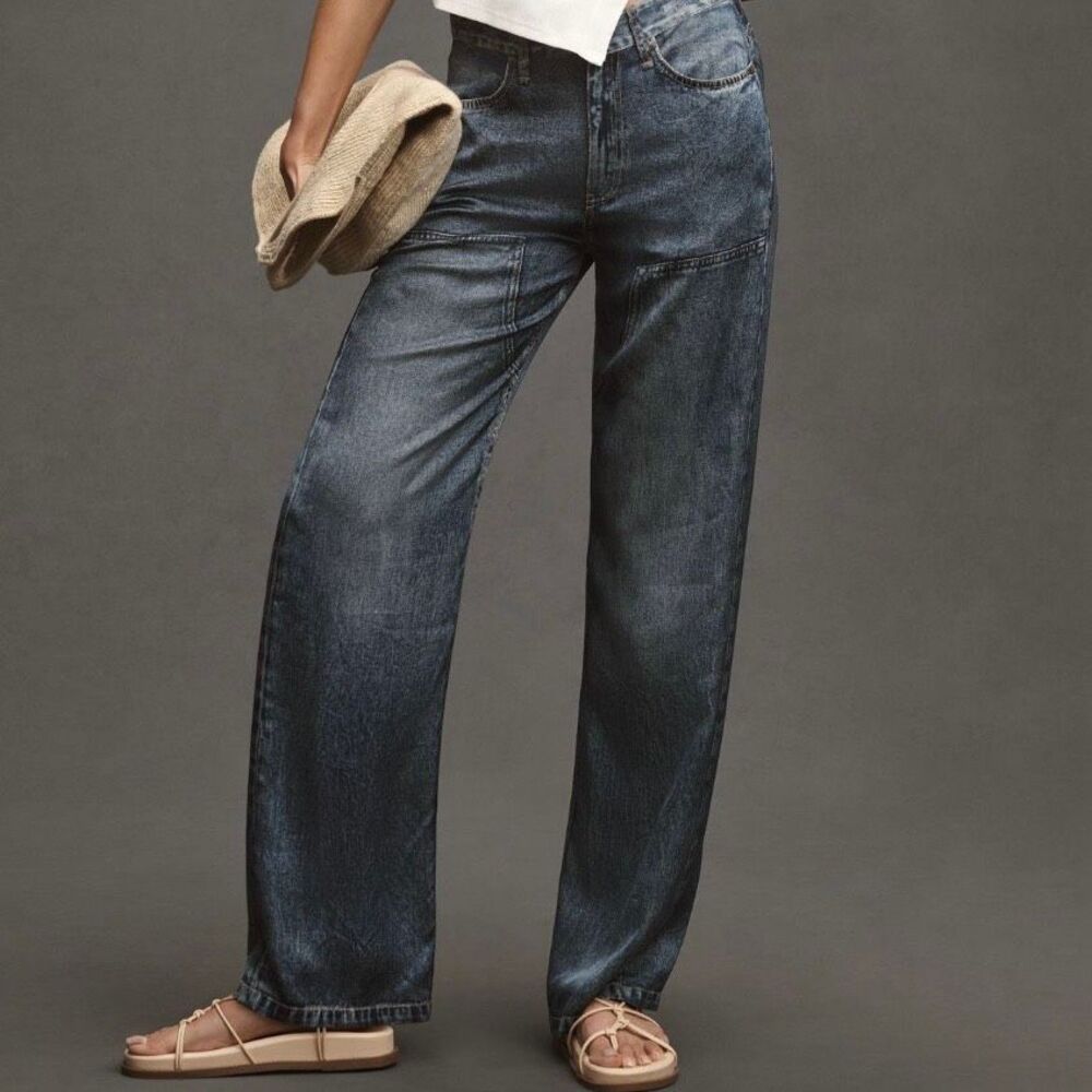 Rag & Bone Miramar Satin Logan Mid Rise Carpenter Jeans 30